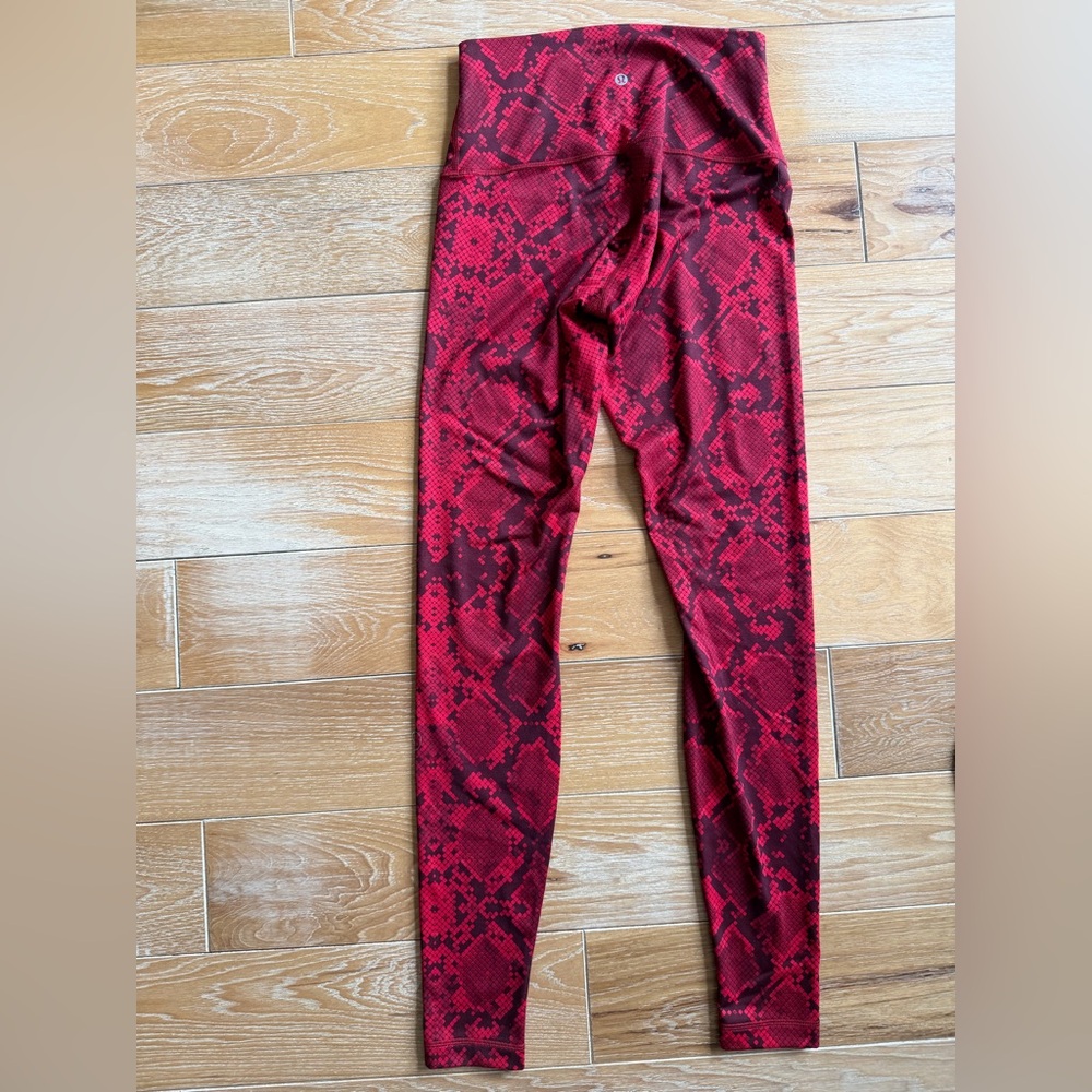 lululemon athletica Red Snake Print Leggings